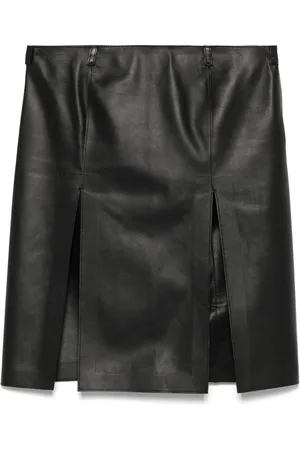 The Attico Leather mini skirt