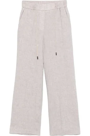 PESERICO SIGN Slub-texture trousers