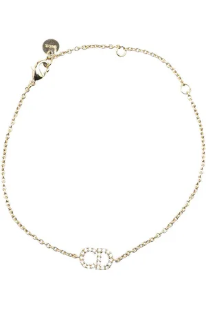 Dior 20th Century Plated CD Logo Rhinestone Bracelet costume bracelet