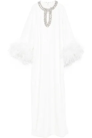 Self-Portrait Sequin feather maxi dress
