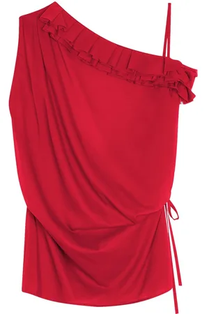 DRIES VAN NOTEN Ruffled silk top