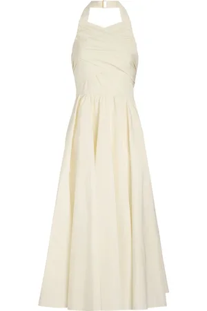 Patou Pleated recycled polyester halter neck dress