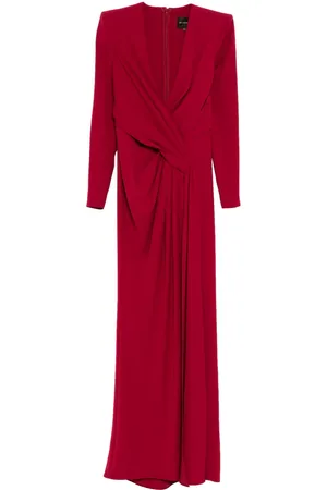 Zuhair Murad Plunge neck long sleeves gown