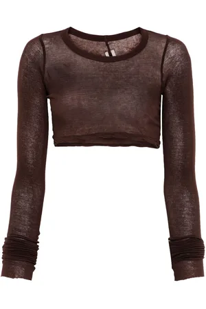 Rick Owens Longsleeved cropped T-shirt