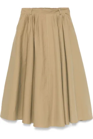 Mark Kenly Domino Tan Pleated maxi skirt
