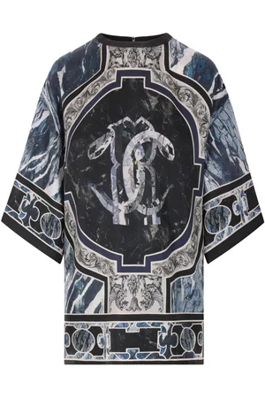 Roberto Cavalli Marble-print silk blouse