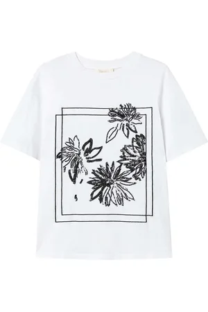 Twin-Set Sequin embroidery cotton t-shirt