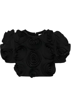 Viktor & Rolf Rose-appliqué cropped top