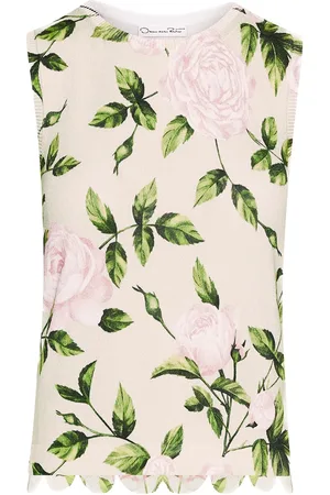 Oscar de la Renta Rose-print top
