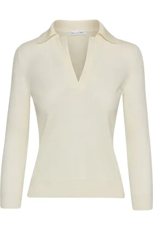 Oscar de la Renta Collared polo top