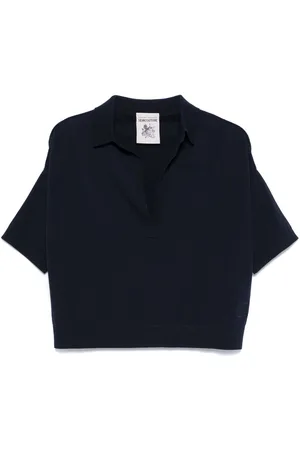 SEMICOUTURE Fine knit polo top