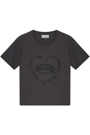 Ganni Heart-appliqué T-shirt