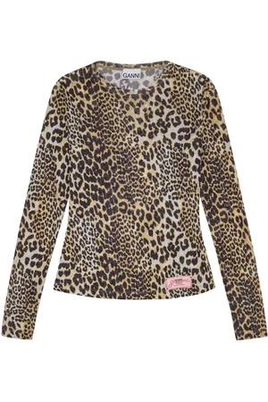 Ganni Leopard-print top