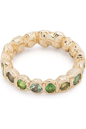 Fie Isolde 14K yellow Alfa Rainbow sapphire and tsavorite ring