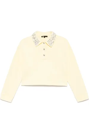 Maje Rhinestoned polo top