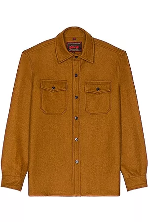 Schott NYC CPO Wool Shirt in Brown