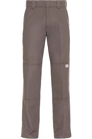 Dickies Flat Front Double Knee Straight Leg Pant in Grey