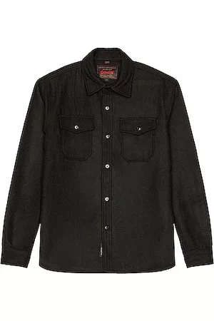 Schott NYC CPO Wool Shirt in Black