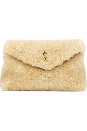 SAINT LAURENT - Reversible Kate brand-plaque shearling shoulder