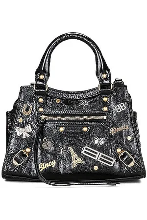 Balenciaga Pattern Print, White Motocross Classic Mini City Bag