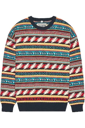 Schott NYC NYC x Grateful Dead Cotton Fair Isle Sweater in Navy