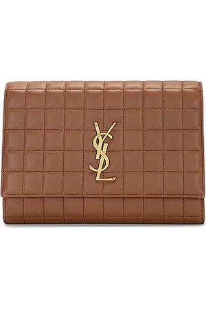 Saint Laurent Cassandre Croc-effect Leather Pouch