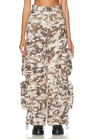 Miss Selfridge baggy twill cargo pants in taupe