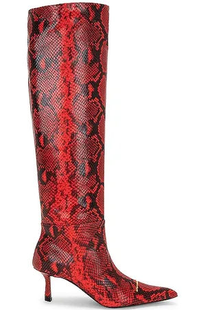 Christian Louboutin Astrilarge Botta Pika Red Sole Studded Suede Knee-high  Boots In Black