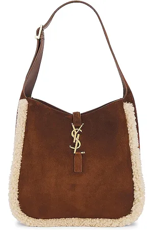 FF Flat Pouch Large - Brown shearling pouch
