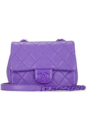 CHANEL Lilac Pastel Quilted Flap Handbag, Silver Chain, 2000-2002