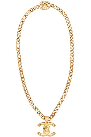 Chanel Four Leaf Clover Cutout CC Logo Necklace