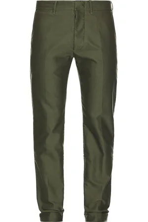 Tom Ford Compact Cotton Chino Pant in Green