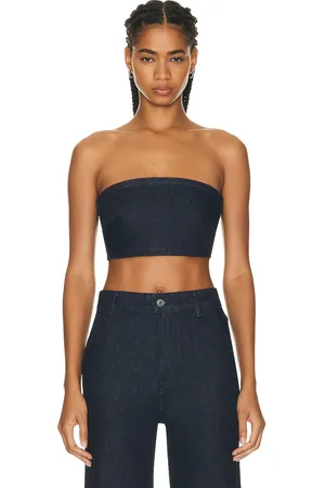 GRLFRND Lilah Denim Tube Top in Black