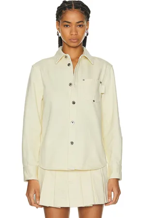 Bottega Veneta Long Sleeve Button Up Top in Yellow
