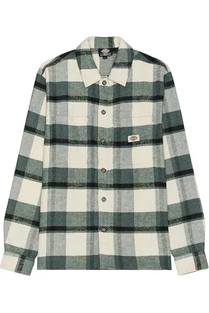 Dickies Plaid Coaling Long Sleeve Shirt in Cream