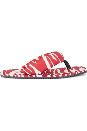 The Attico Zebra Printed Indie Flat Thong Sandal in Red