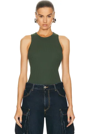 The Attico Ribbed Tank in Green