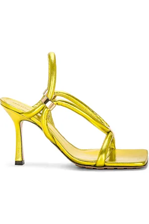 Bottega Veneta Stretch Slingback Sandal in Metallic Gold
