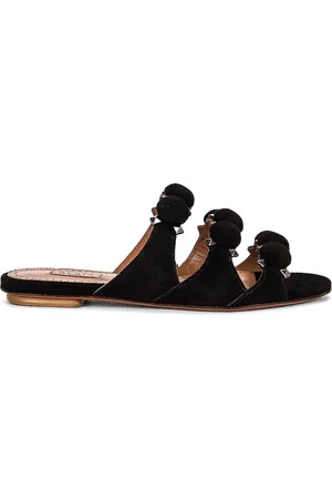 Alaïa Leather Bombe Sandals in Black