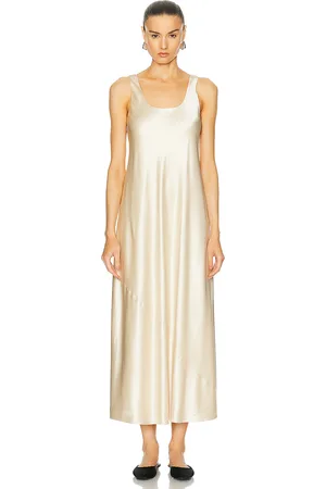 Simkhai Rania Maxi Slip Dress in Metallic Neutral