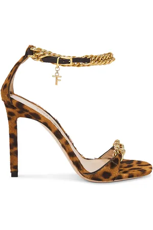 Tom Ford Leopard Print Zenith 105mm Sandal in Brown