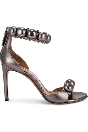 Alaïa Metallic Bombe Sandals in Metallic Silver