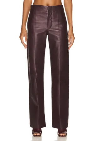 Bottega Veneta Leather Pant in Wine