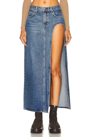 GRLFRND Blanca Maxi Skirt in Denim-Medium