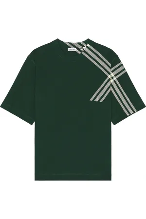 Burberry Check Pattern T-shirt in Green