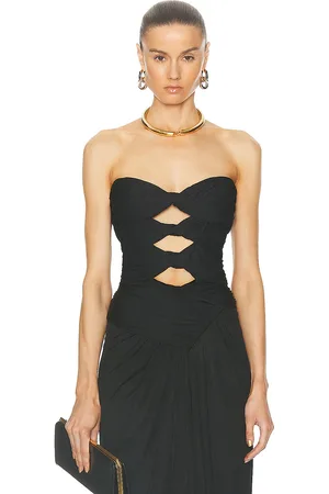 Saint Laurent Jersey Bandeau Top in Black