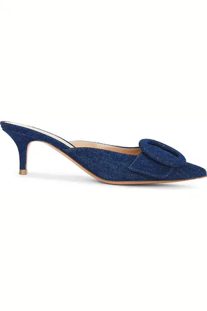 Gianvito Rossi Portofino Mules in Blue