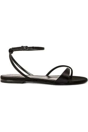 Saint Laurent Dive Flat Sandal in Navy