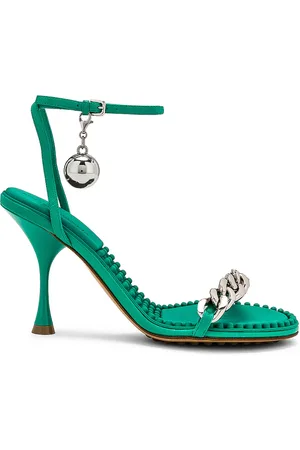 Bottega Veneta Dot Ankle Strap Sandals in Teal