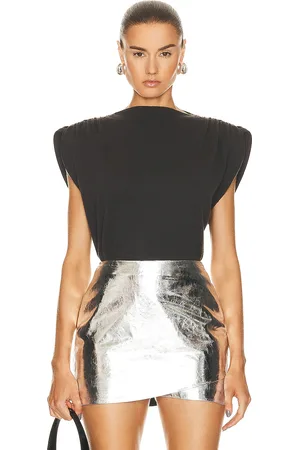 The Sei Gathered Shoulder Sweater in Black
